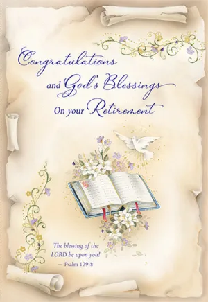 Congratulations and God's Blessings on Your Retirement Greeting Card