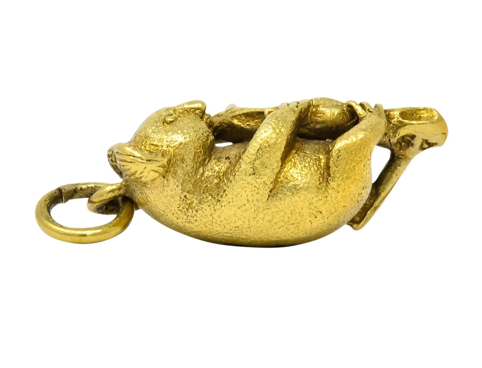 Contemporary 18 Karat Green Gold Realistic Koala Pendant Charm