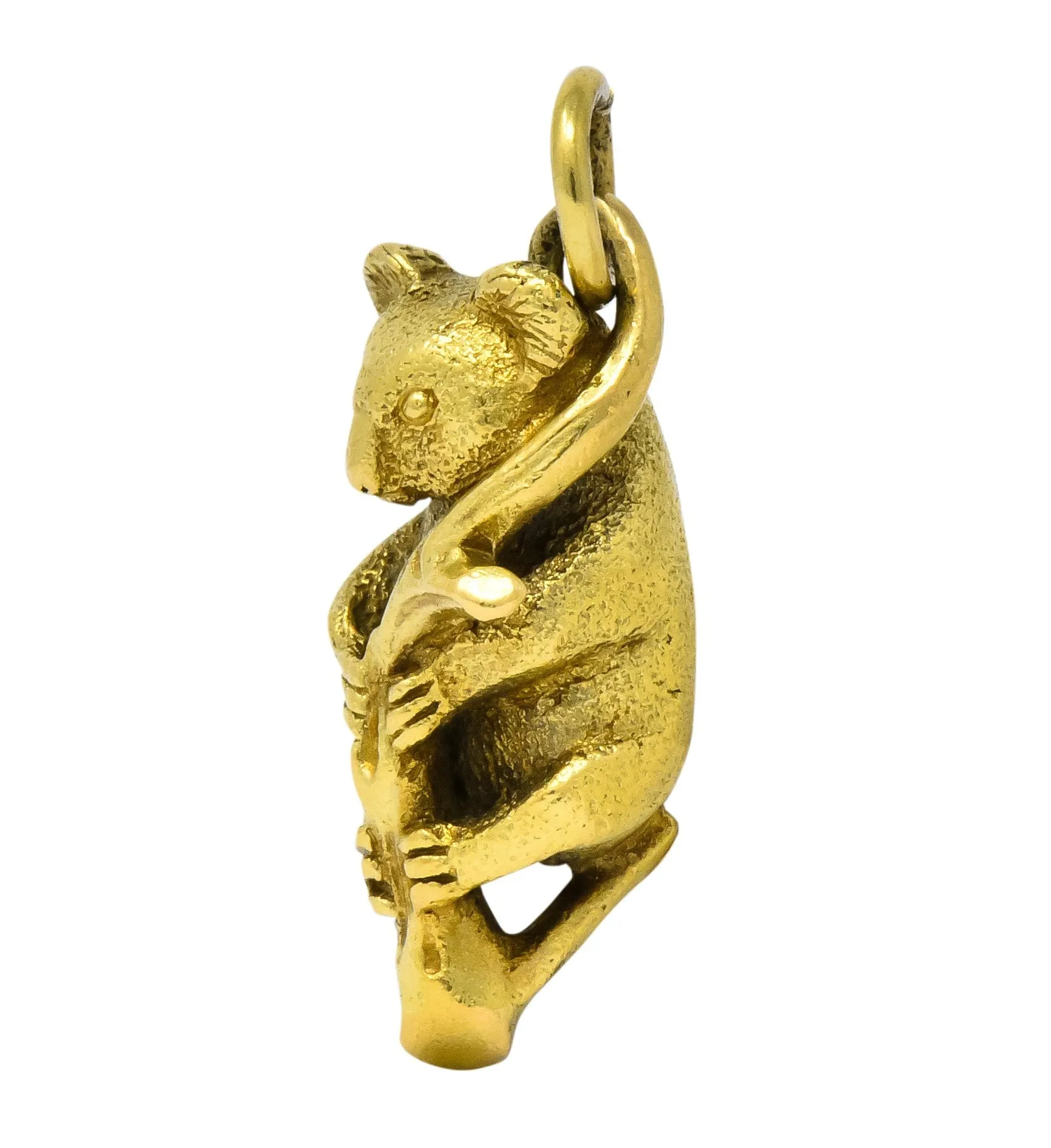 Contemporary 18 Karat Green Gold Realistic Koala Pendant Charm