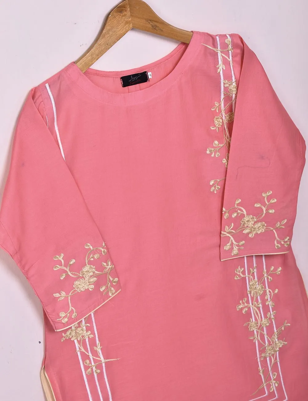 Cotton Embroidered Stitched Kurti - Splish Splash (TS-037A-Pink)