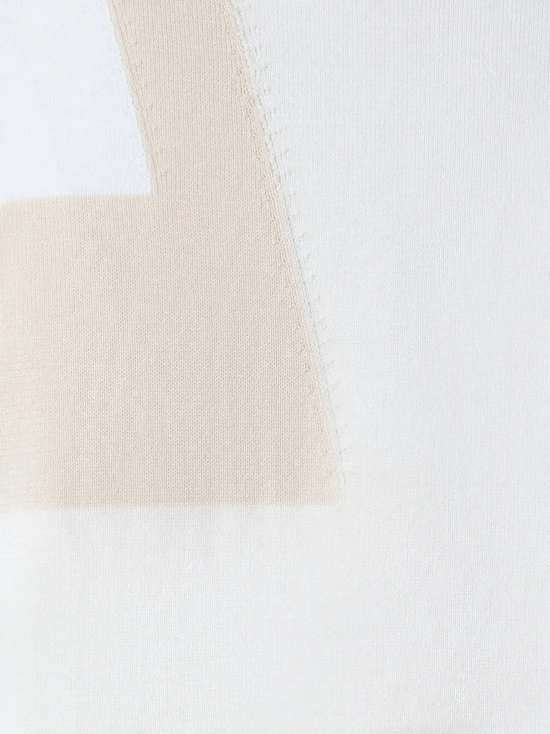 Cotton Knit Top with Trapezoid Jacquard