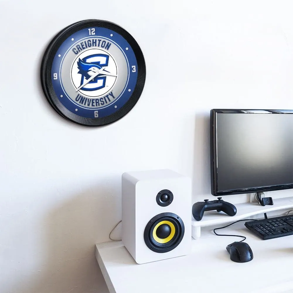Creighton Bluejays: Ribbed Frame Wall Clock