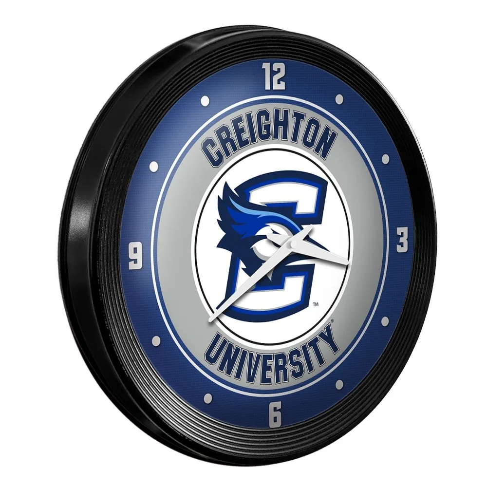 Creighton Bluejays: Ribbed Frame Wall Clock