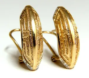 Crescent Greek Symbol Mid Century Earrings Clips 14 Karat