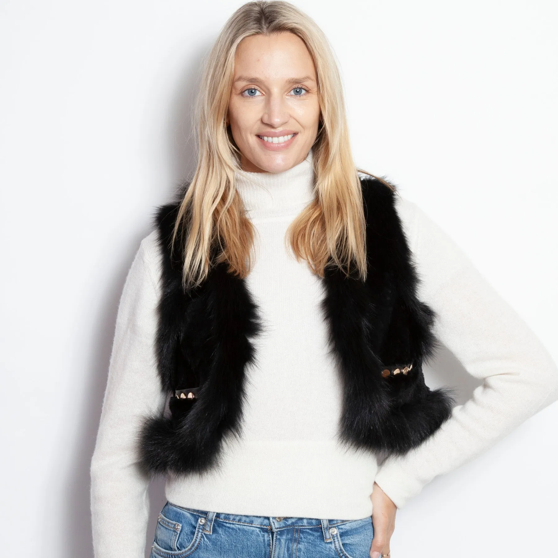 Cropped Embossed Vest