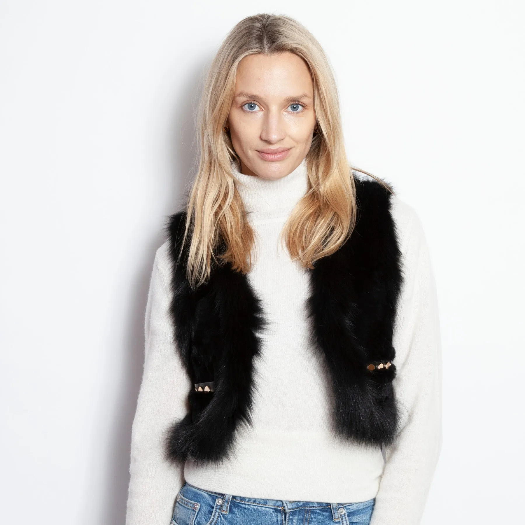 Cropped Embossed Vest