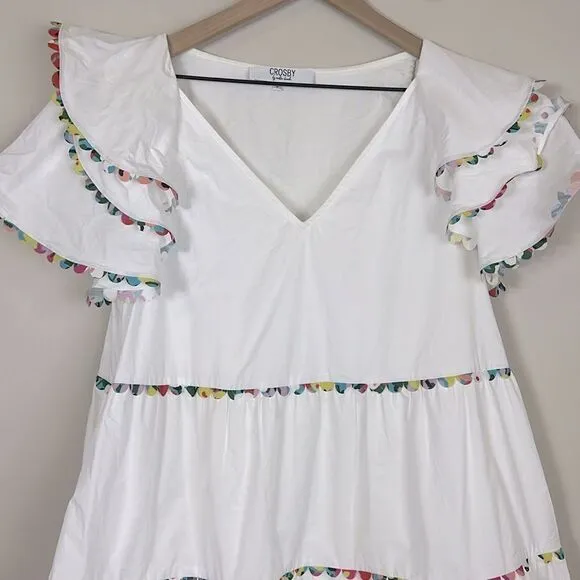 Crosby Lydia Dress Poplin Cotton White Size Small