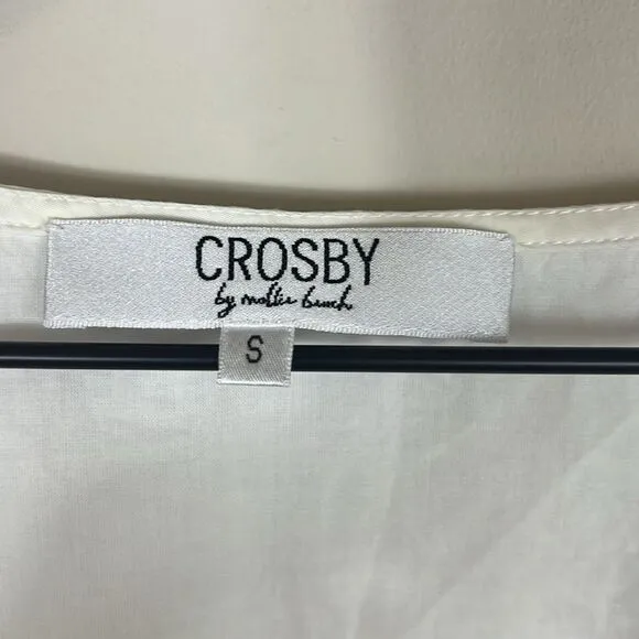 Crosby Lydia Dress Poplin Cotton White Size Small