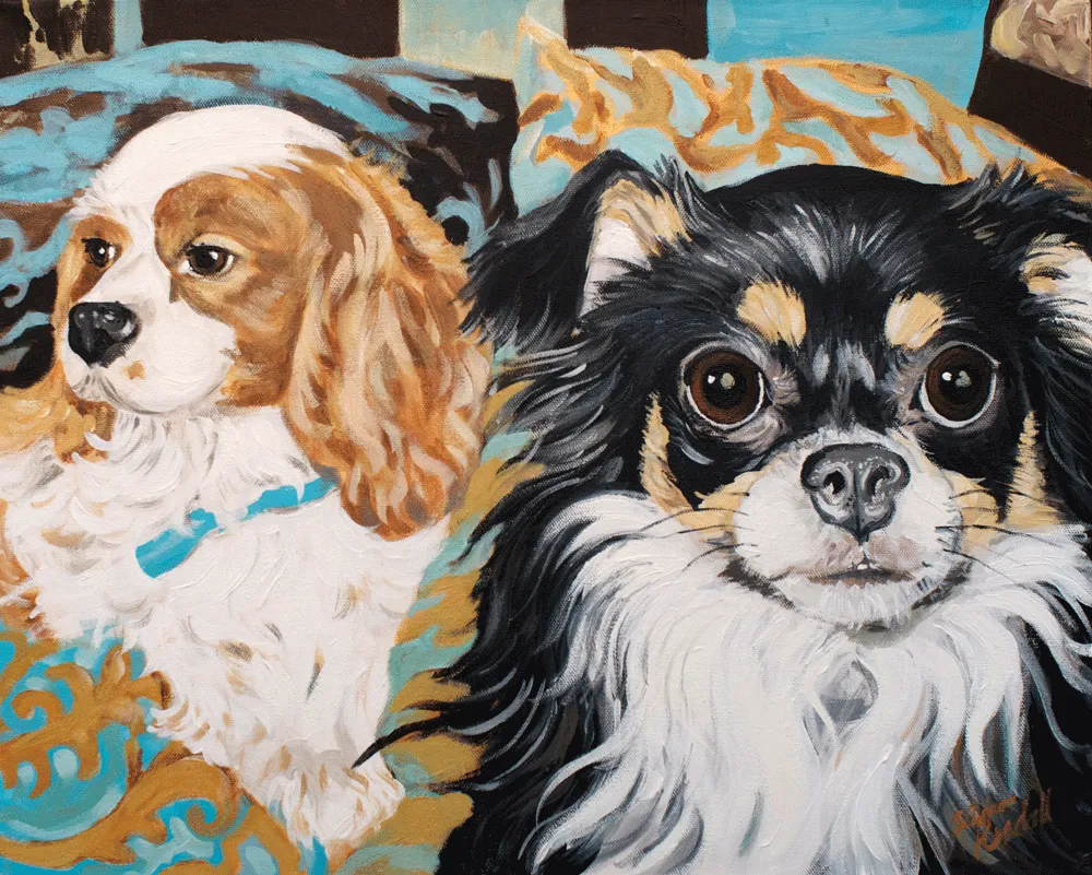 Custom Painted Portrait <br><strong>2 Pets</strong>
