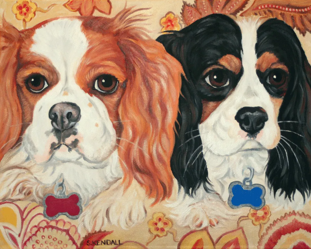 Custom Painted Portrait <br><strong>2 Pets</strong>