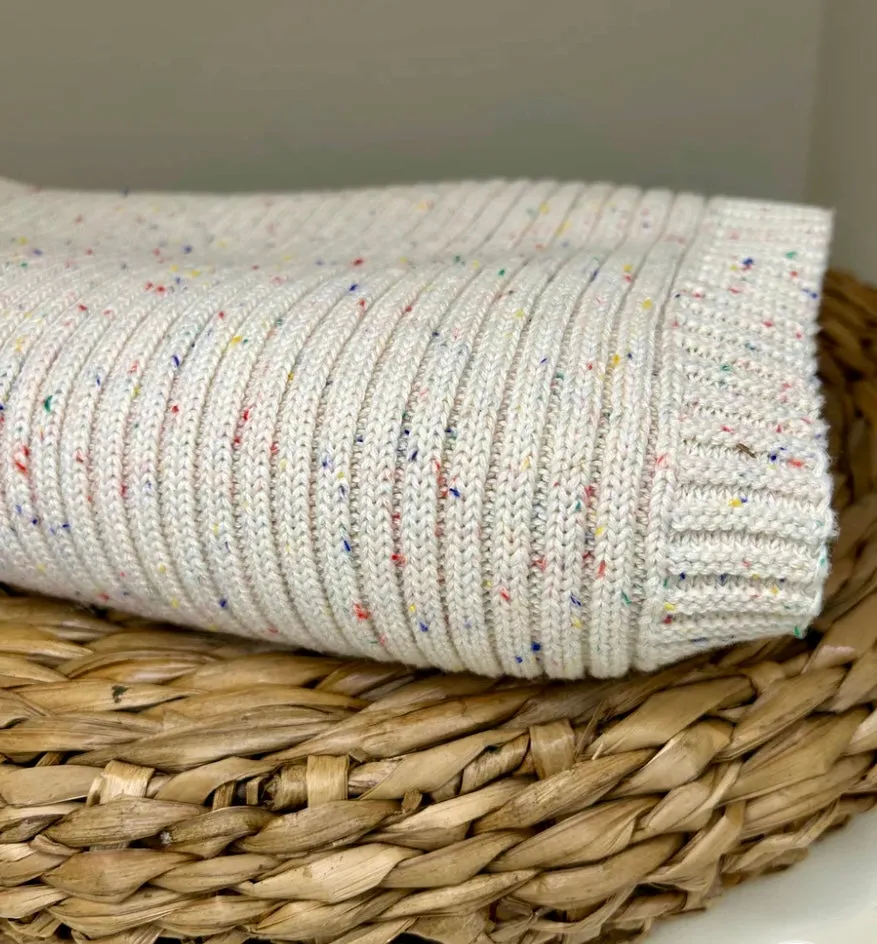 Dandillie Sprinkle Knit Ribbed Baby Blanket (available in 2 colors)