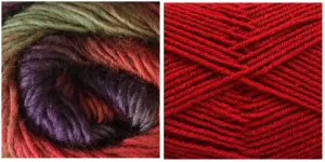 DARK RED   VERDANA - Falling Leaves Scarf YARN KIT