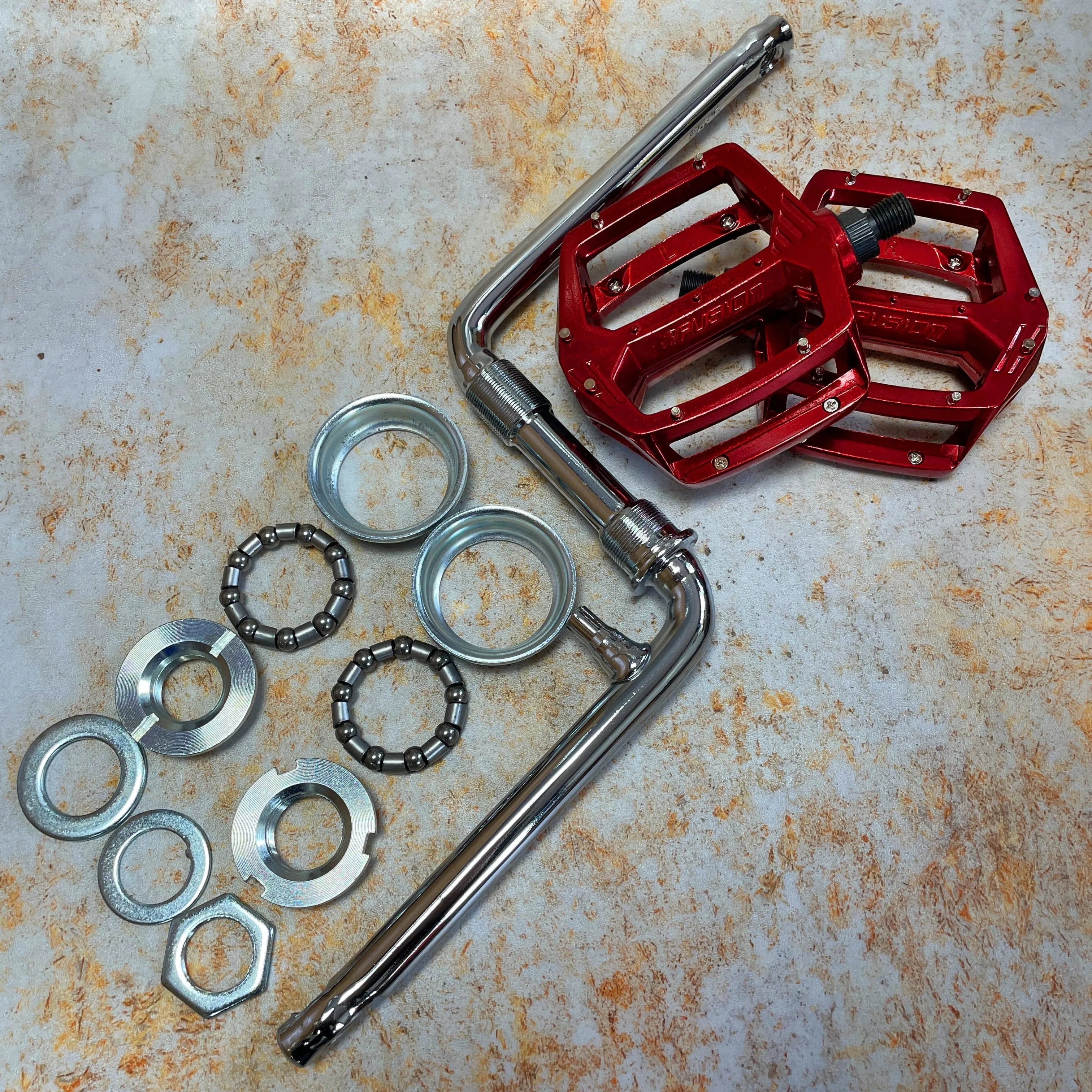 Darxide Crank Bottom Bracket and Haro Pedal Combo