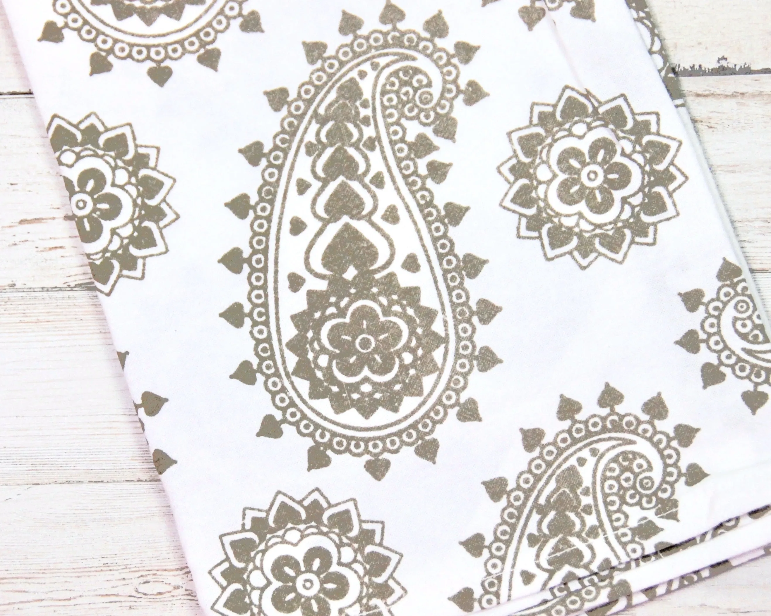 Decorative neutral paisley kitchen towel