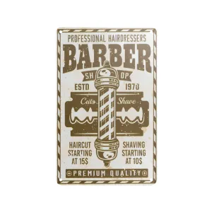 Decorative Plaque for Barber Shop B022 'Professional Hairdressers'