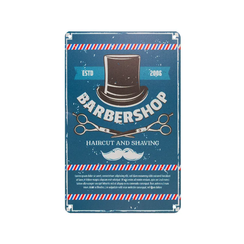 Decorative Plaque for Barber Shop B031 'BarberShop Est.2008'