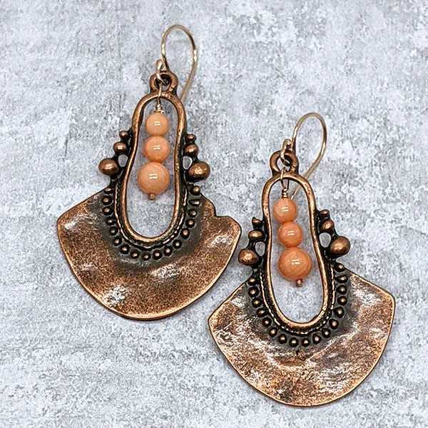 Delta Rose Coral Drop Earrings