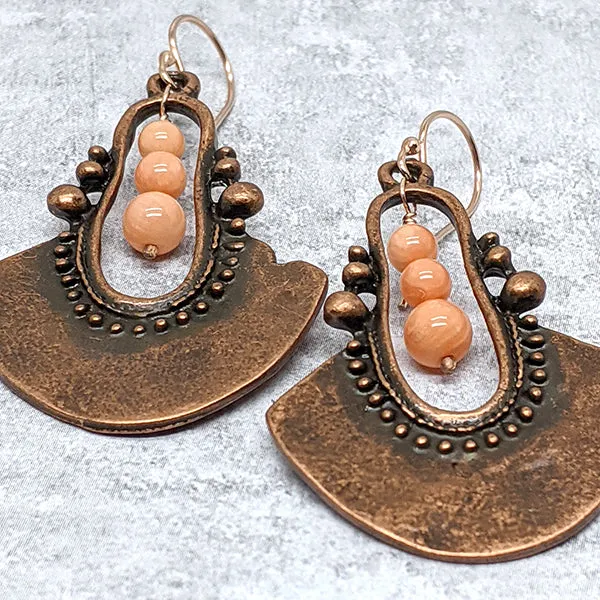 Delta Rose Coral Drop Earrings