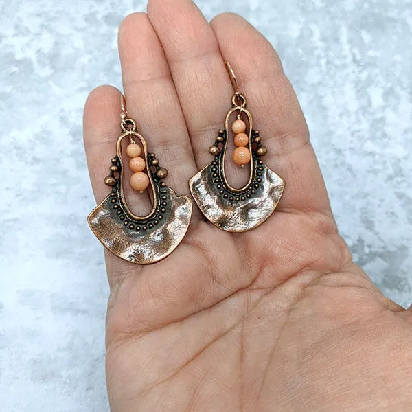 Delta Rose Coral Drop Earrings