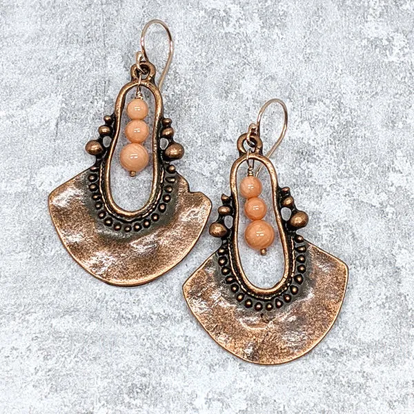 Delta Rose Coral Drop Earrings