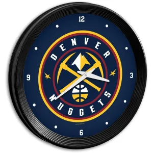 Denver Nuggets: Ribbed Frame Wall Clock