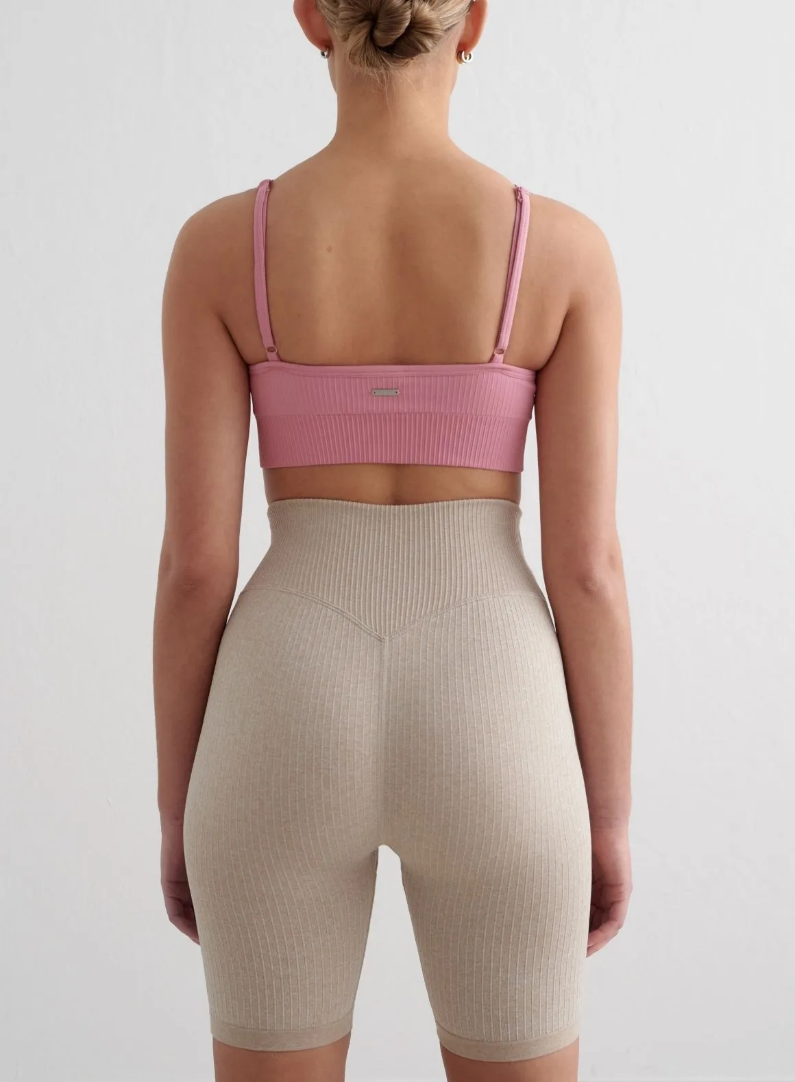 Desert Rose Ribbed Seamless Deep Cut Bra