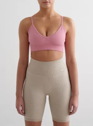 Desert Rose Ribbed Seamless Deep Cut Bra