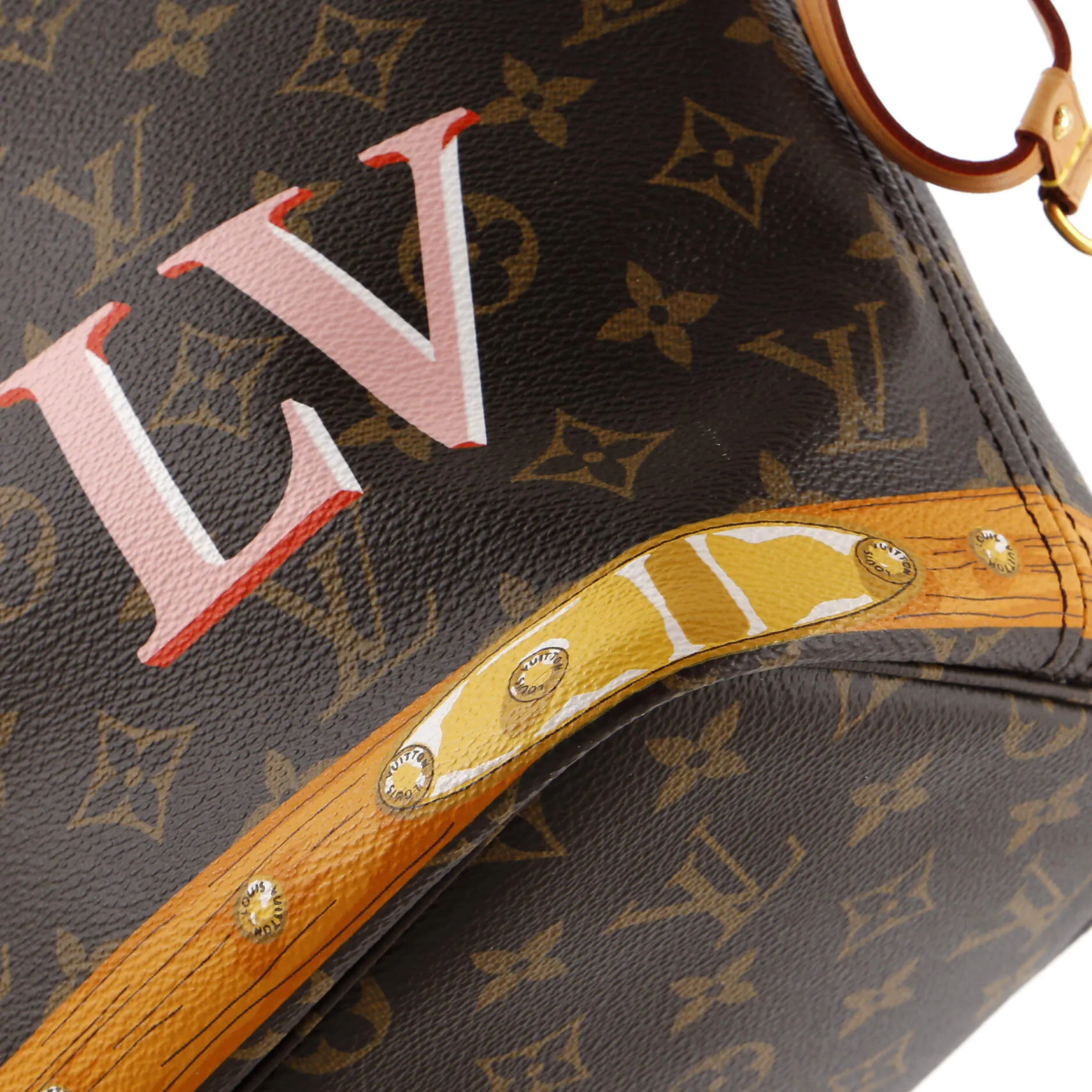 Designer Neverfull NM Tote Limited Edition Summer Trunks Monogram Canvas MM