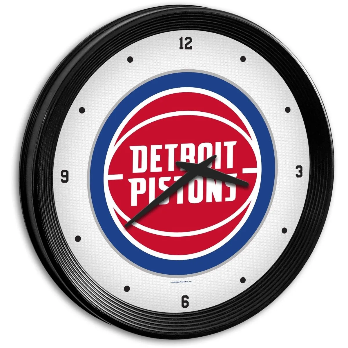 Detroit Pistons: Ribbed Frame Wall Clock