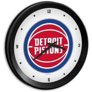 Detroit Pistons: Ribbed Frame Wall Clock