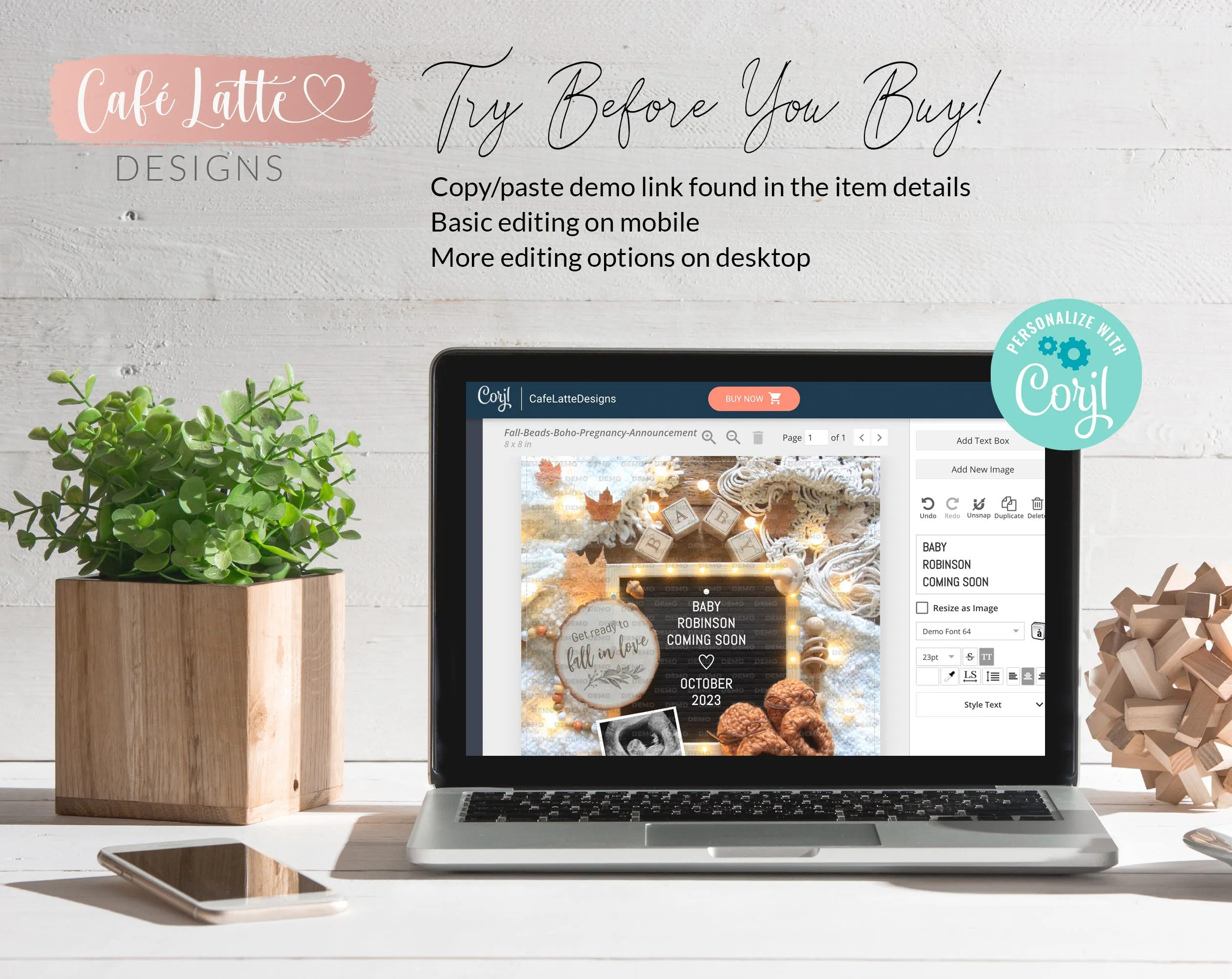 Digital Fall Boho Pregnancy Announcement For Social Media, Letter Board Editable Template Get Ready to Fall in Love Baby Reveal, DIY Corjl