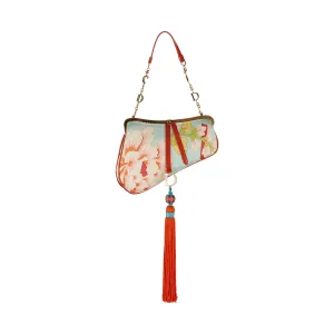 Dior Baby Blue Tassel Mini Saddle Bag