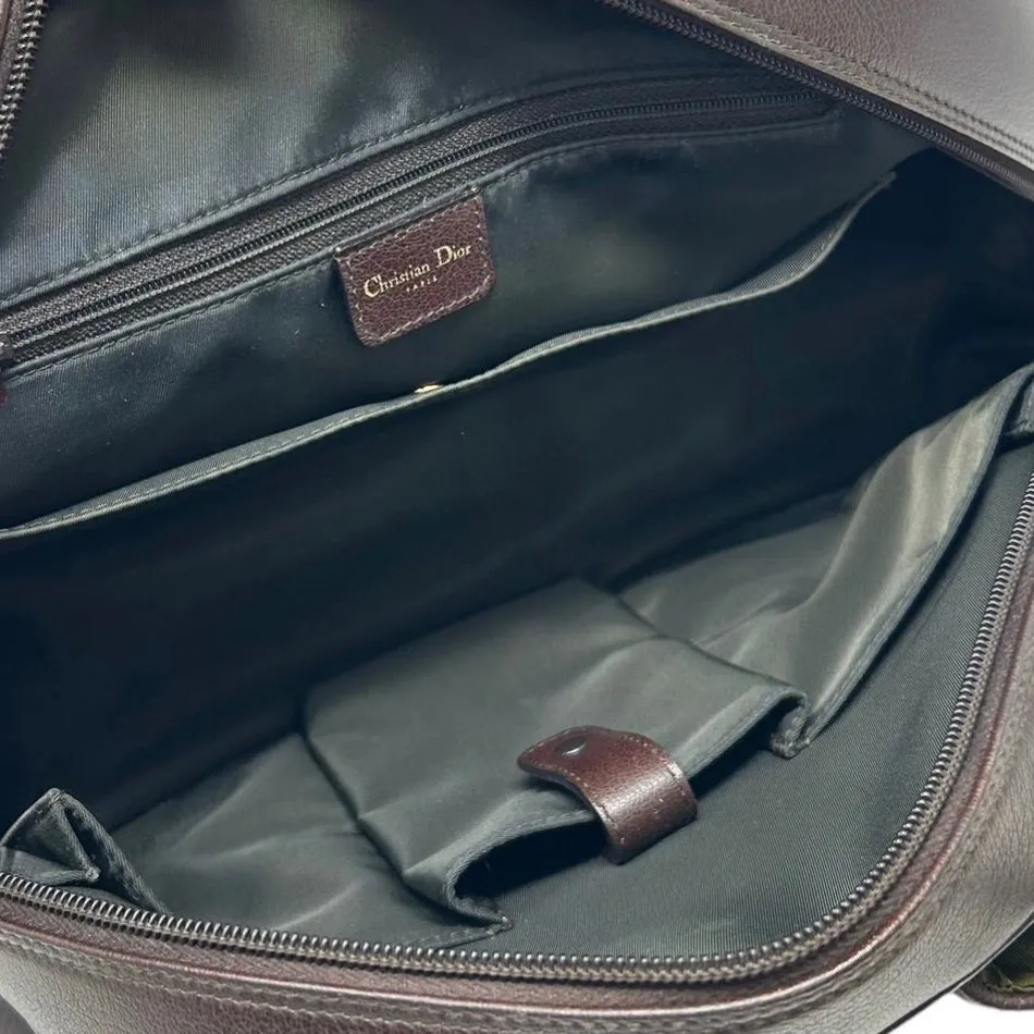 Dior Brown Logo Top Handle Bag