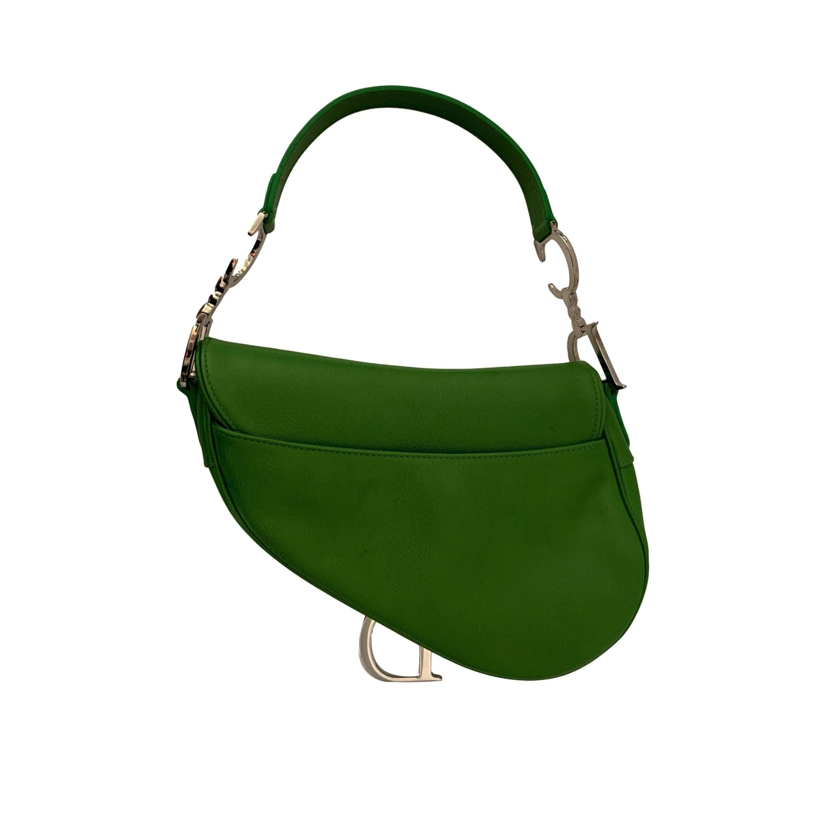 Dior Green Leather Saddle Bag
