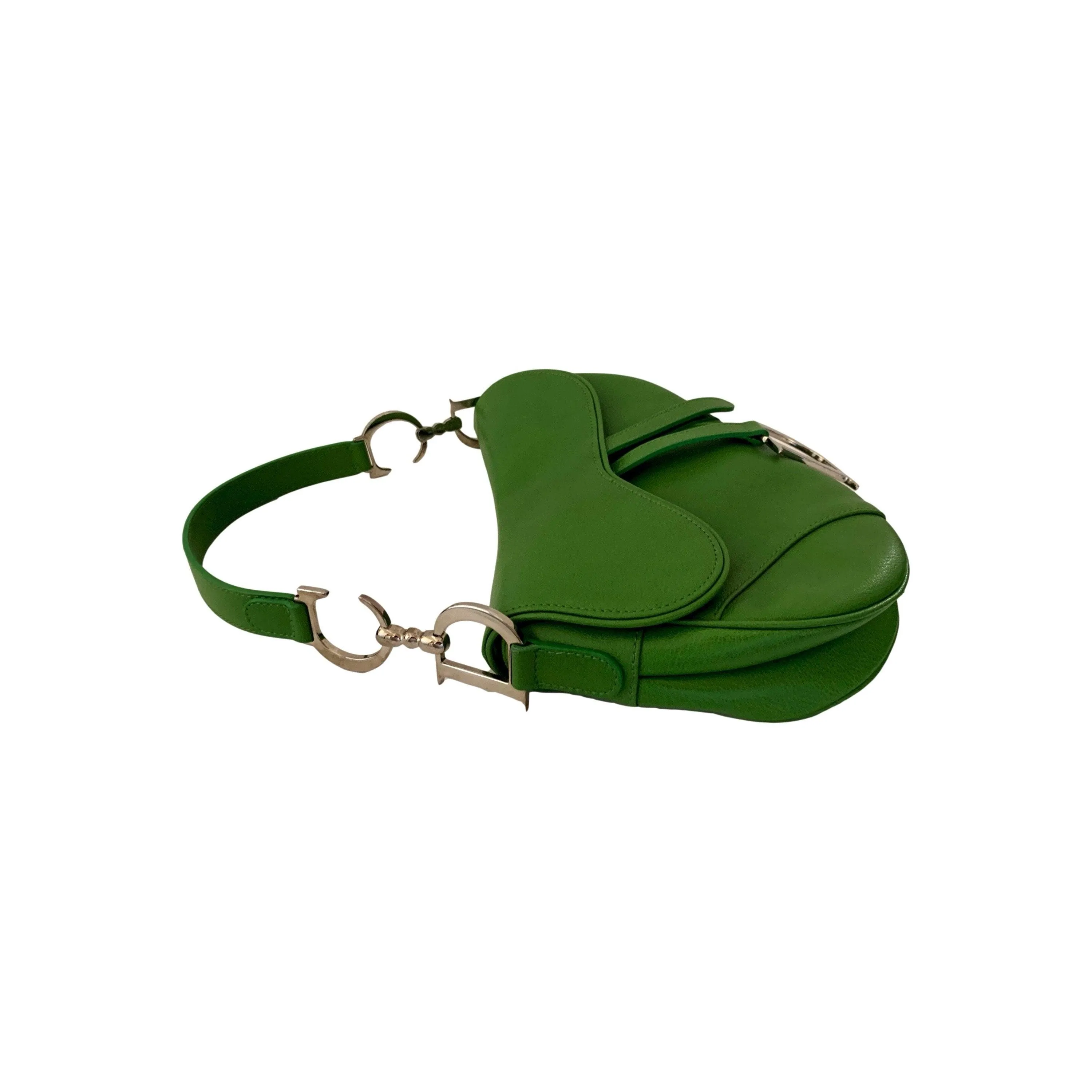 Dior Green Leather Saddle Bag