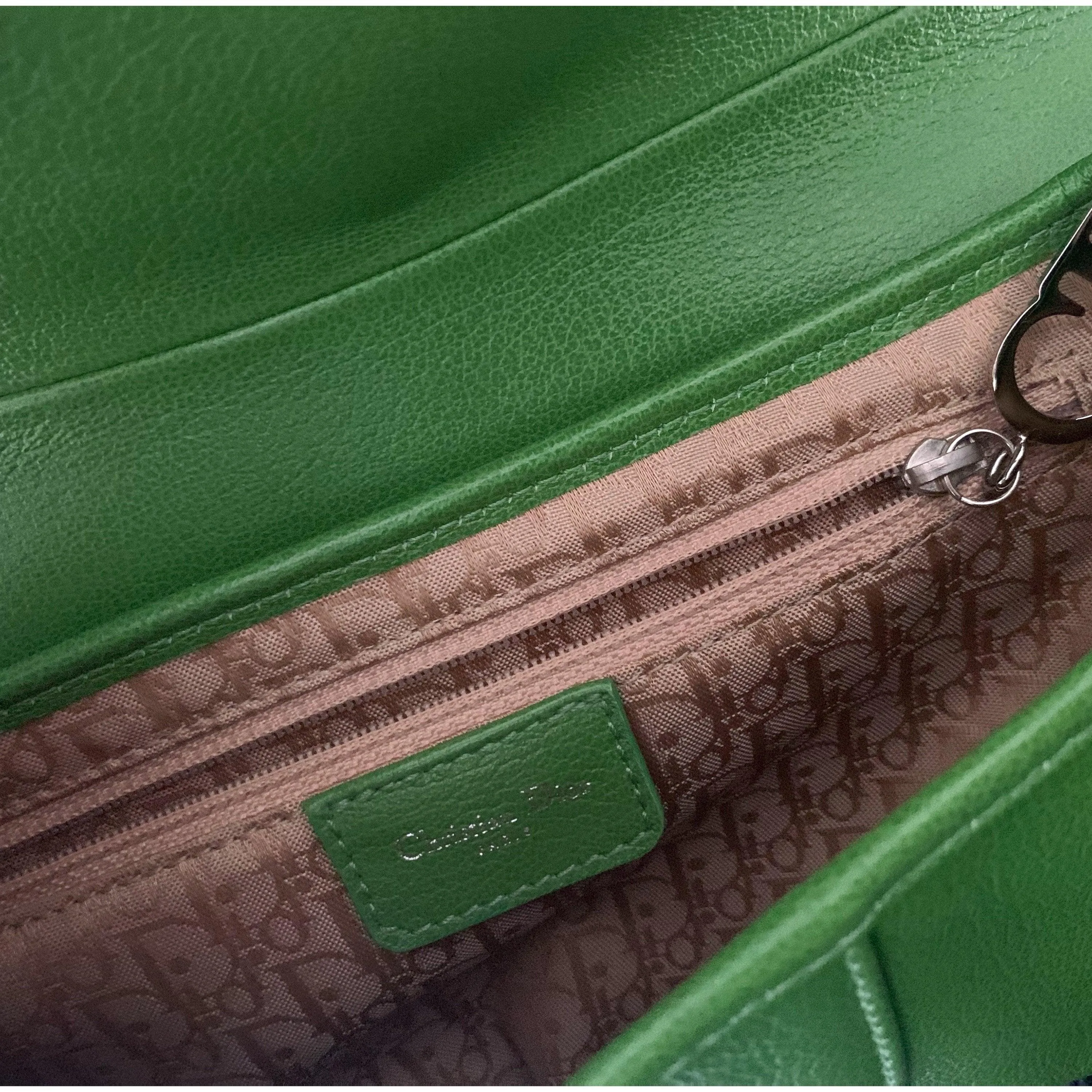 Dior Green Leather Saddle Bag