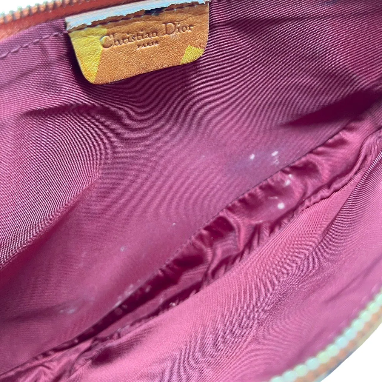 Dior Orange Print Mini Saddle Bag
