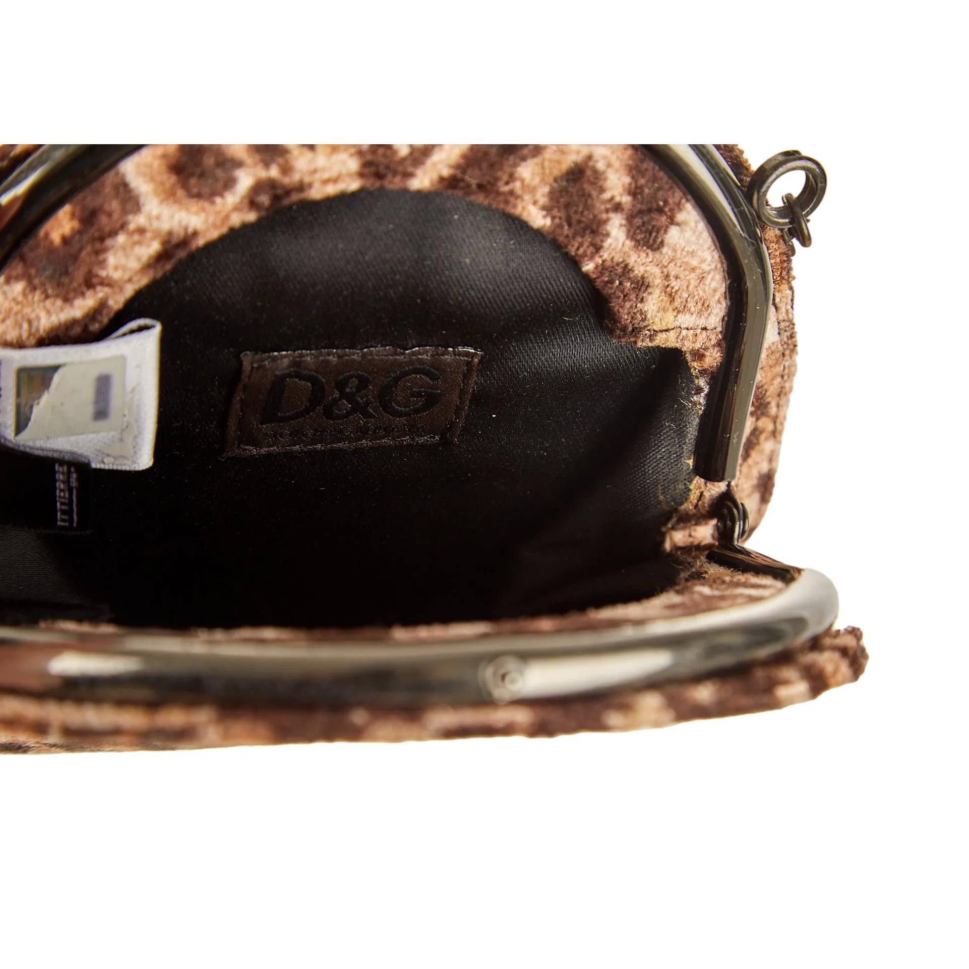 Dolce & Gabbana Cheetah Print Chain Top Handle Bag