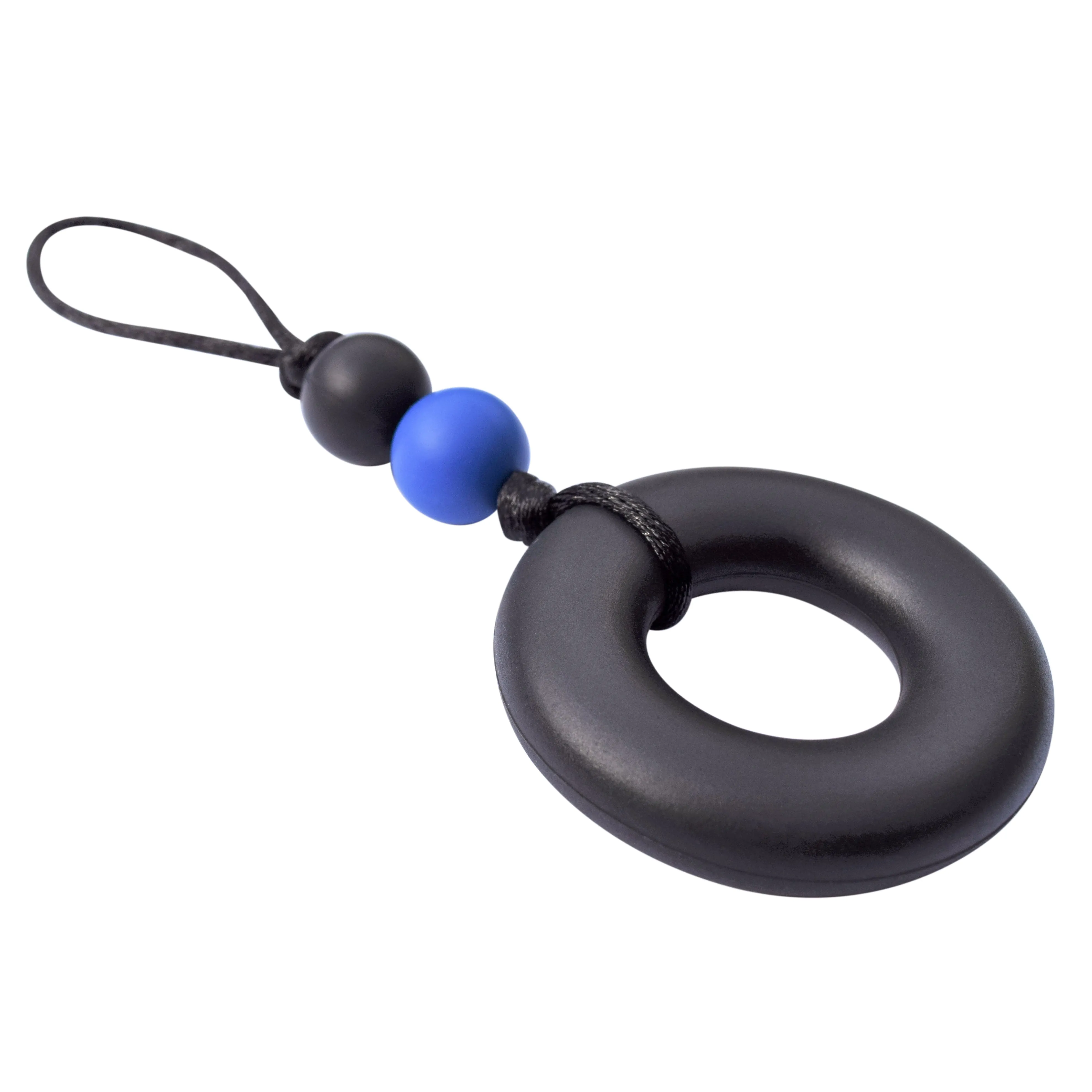Donut Zipper Pull - Black (Stronger Chew)