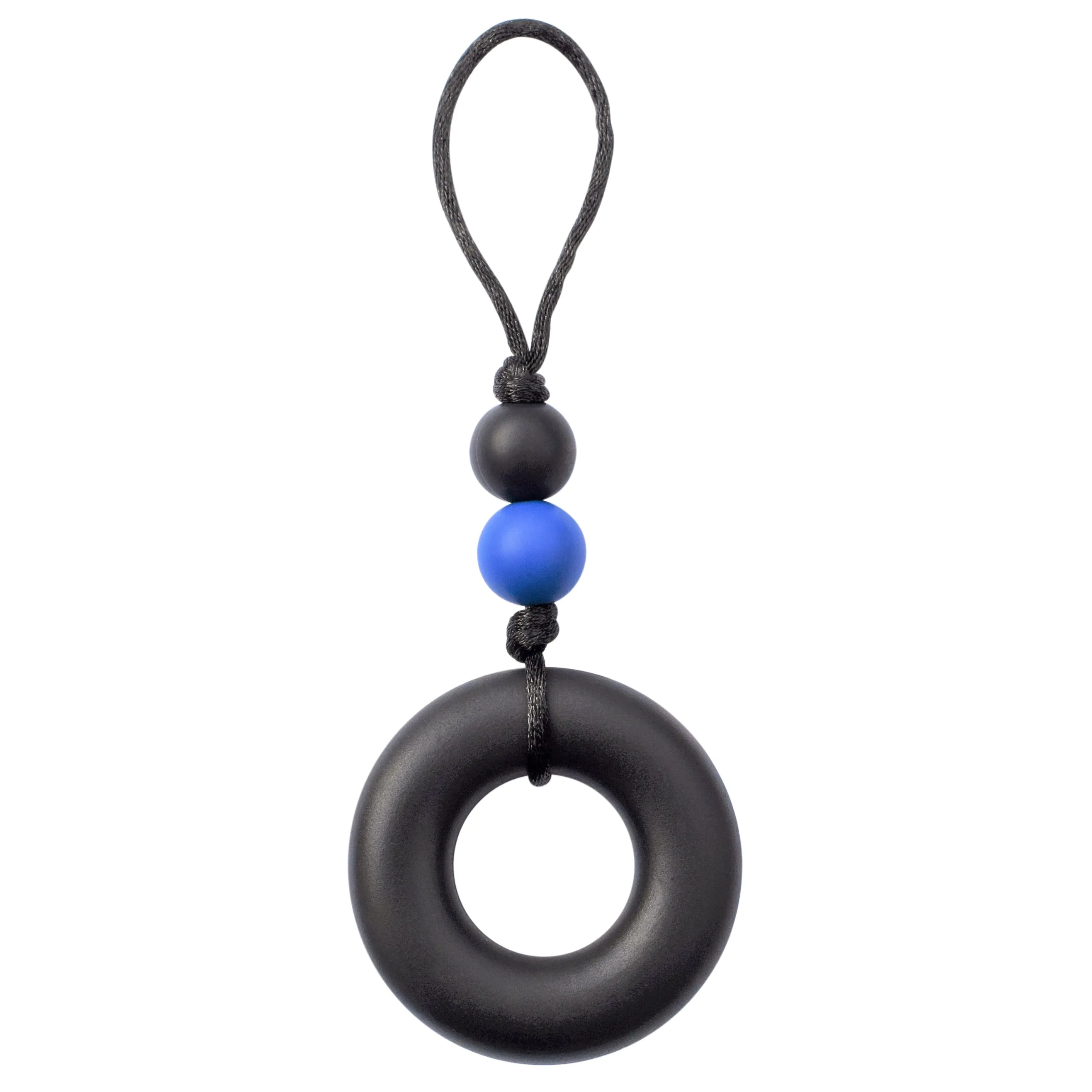 Donut Zipper Pull - Black (Stronger Chew)
