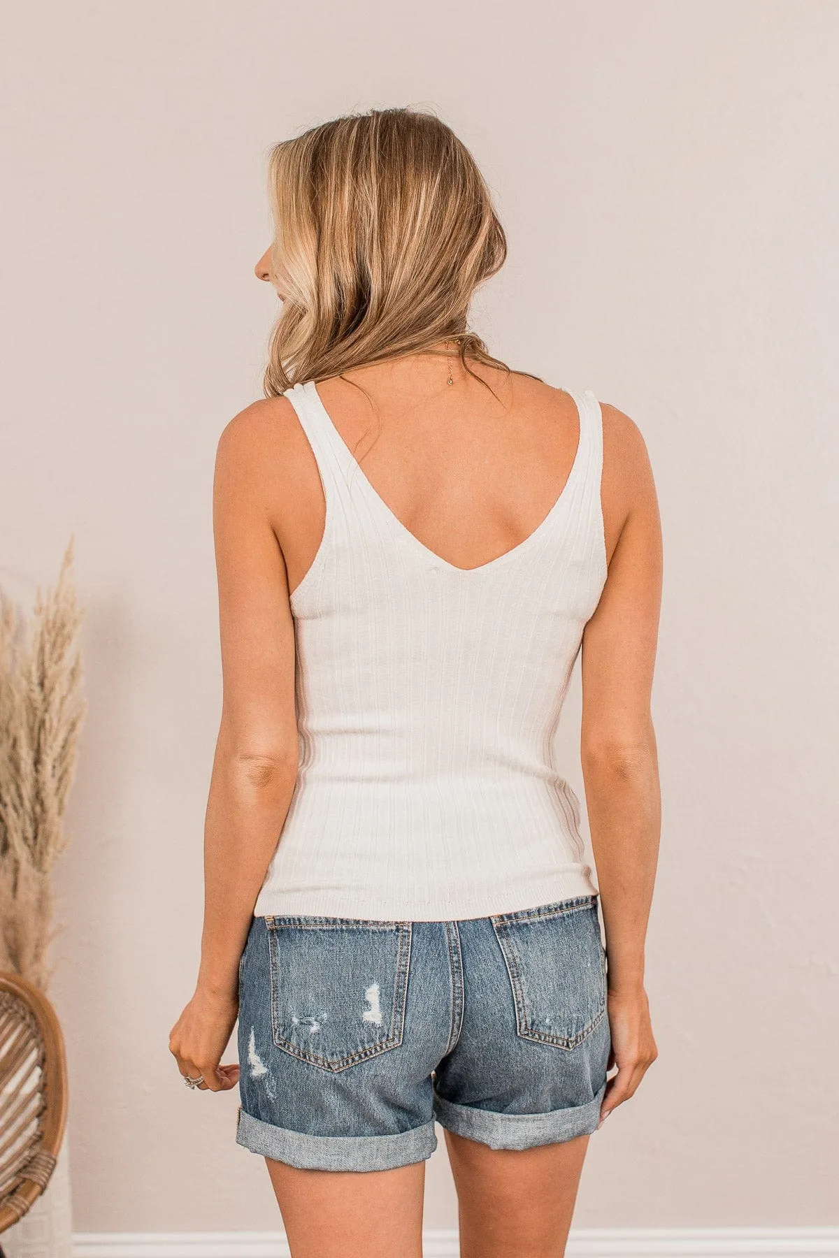 Dreaming Of This Ribbed Tank Top- Off White