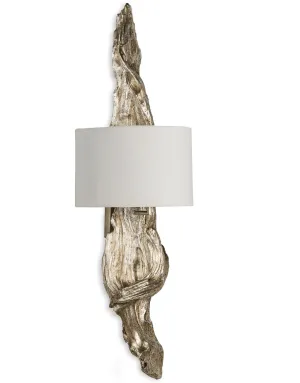 Driftwood Sconce - Ambered Silver Leaf