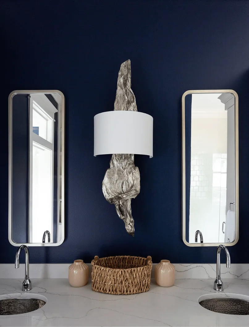 Driftwood Sconce - Ambered Silver Leaf