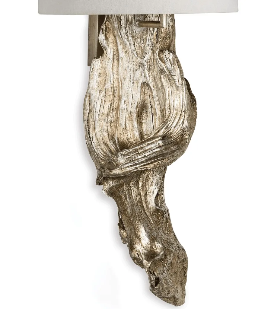 Driftwood Sconce - Ambered Silver Leaf
