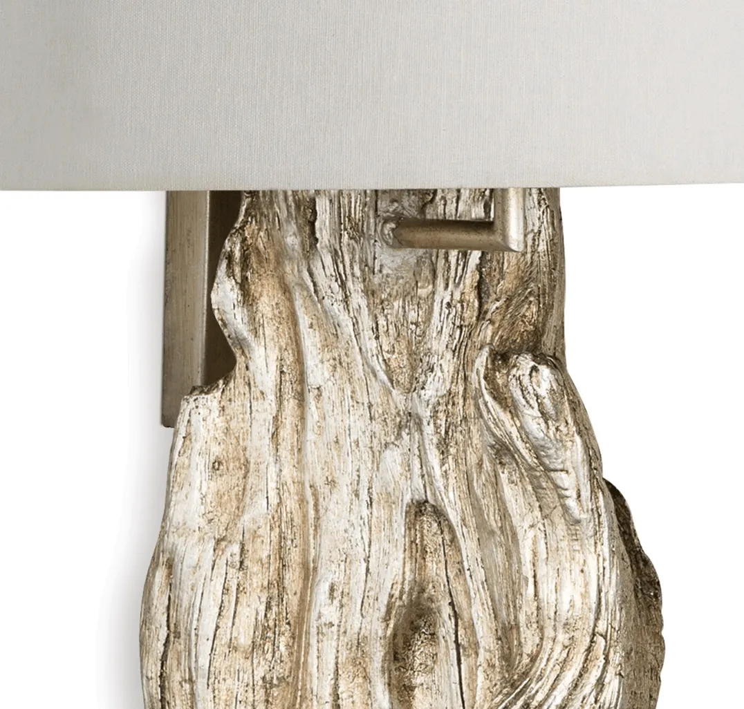 Driftwood Sconce - Ambered Silver Leaf