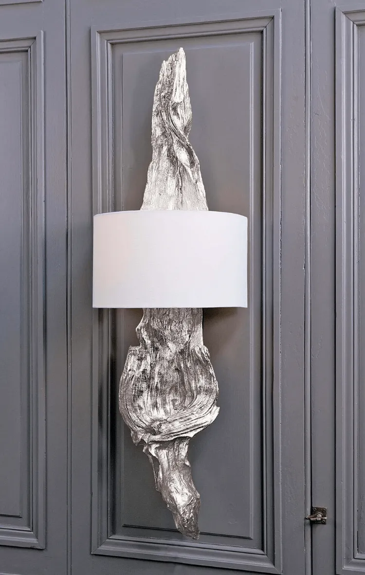 Driftwood Sconce - Ambered Silver Leaf