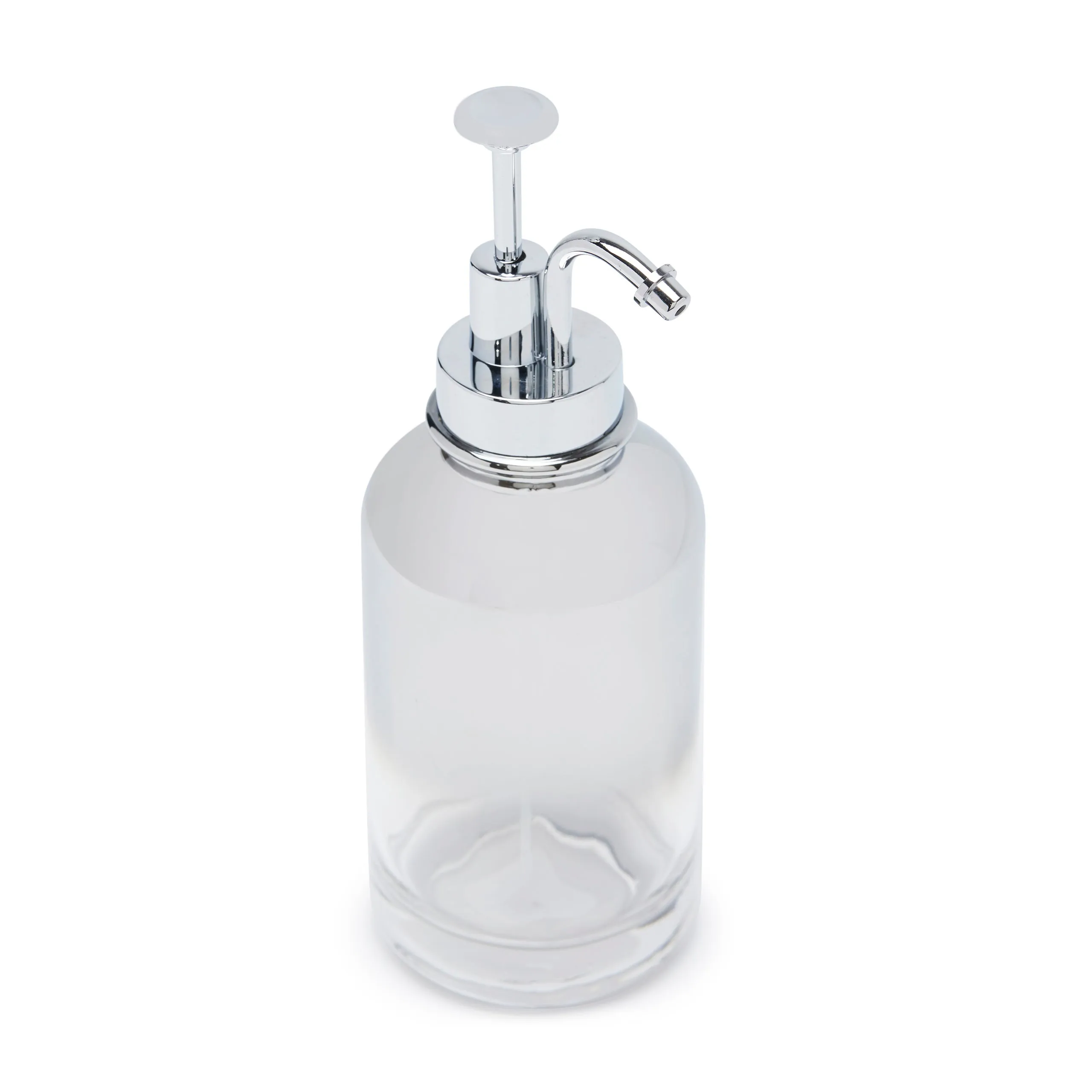 DWELL GLASSWARE LOTION DISPENSER (7.5X7.5X20 - SILVER/TRANSPARENT)