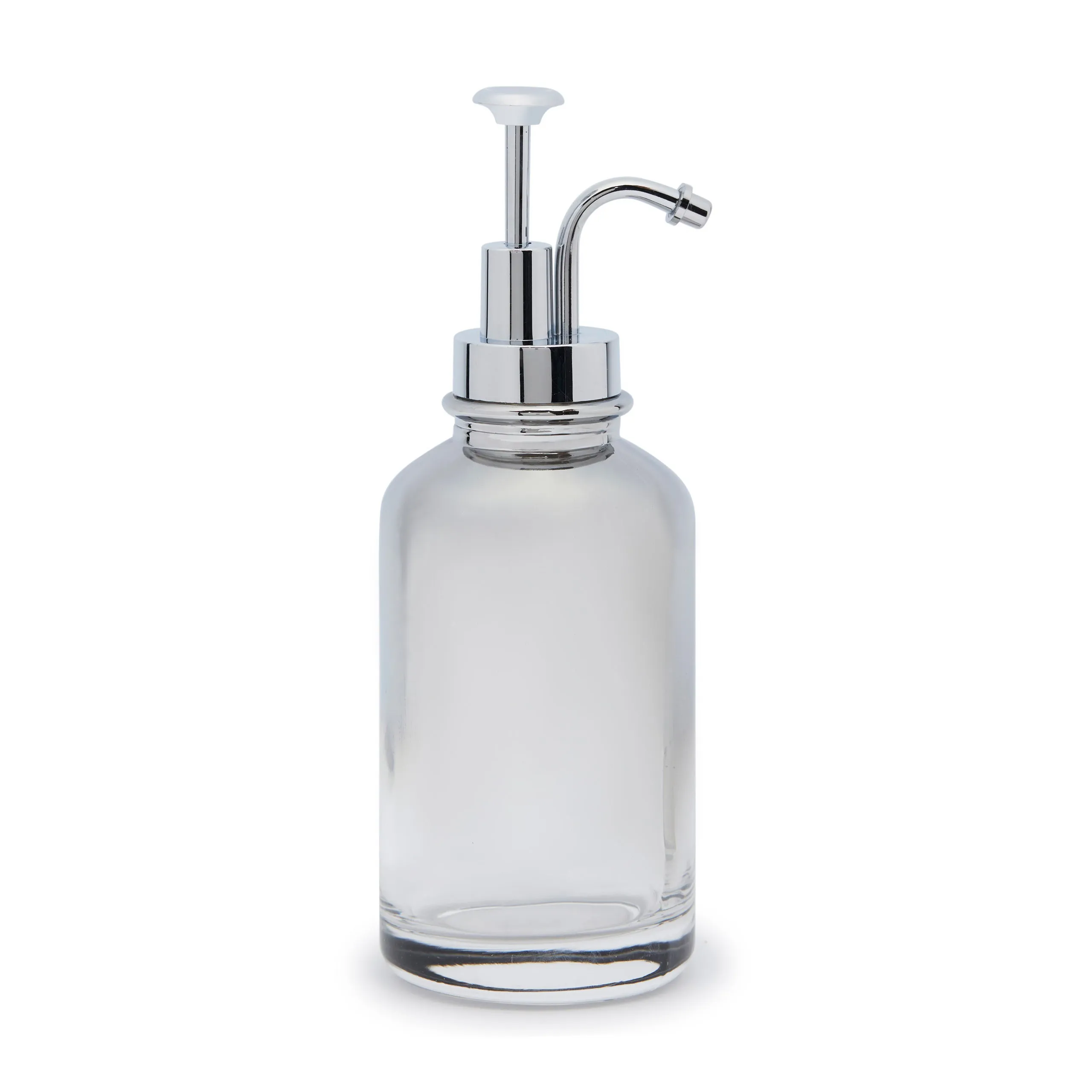 DWELL GLASSWARE LOTION DISPENSER (7.5X7.5X20 - SILVER/TRANSPARENT)