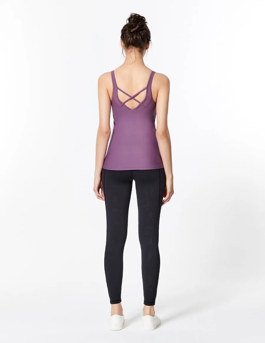easyoga LA-VEDA Ethereal Wavy Core  Tight1 - F22 Black leaves Calender