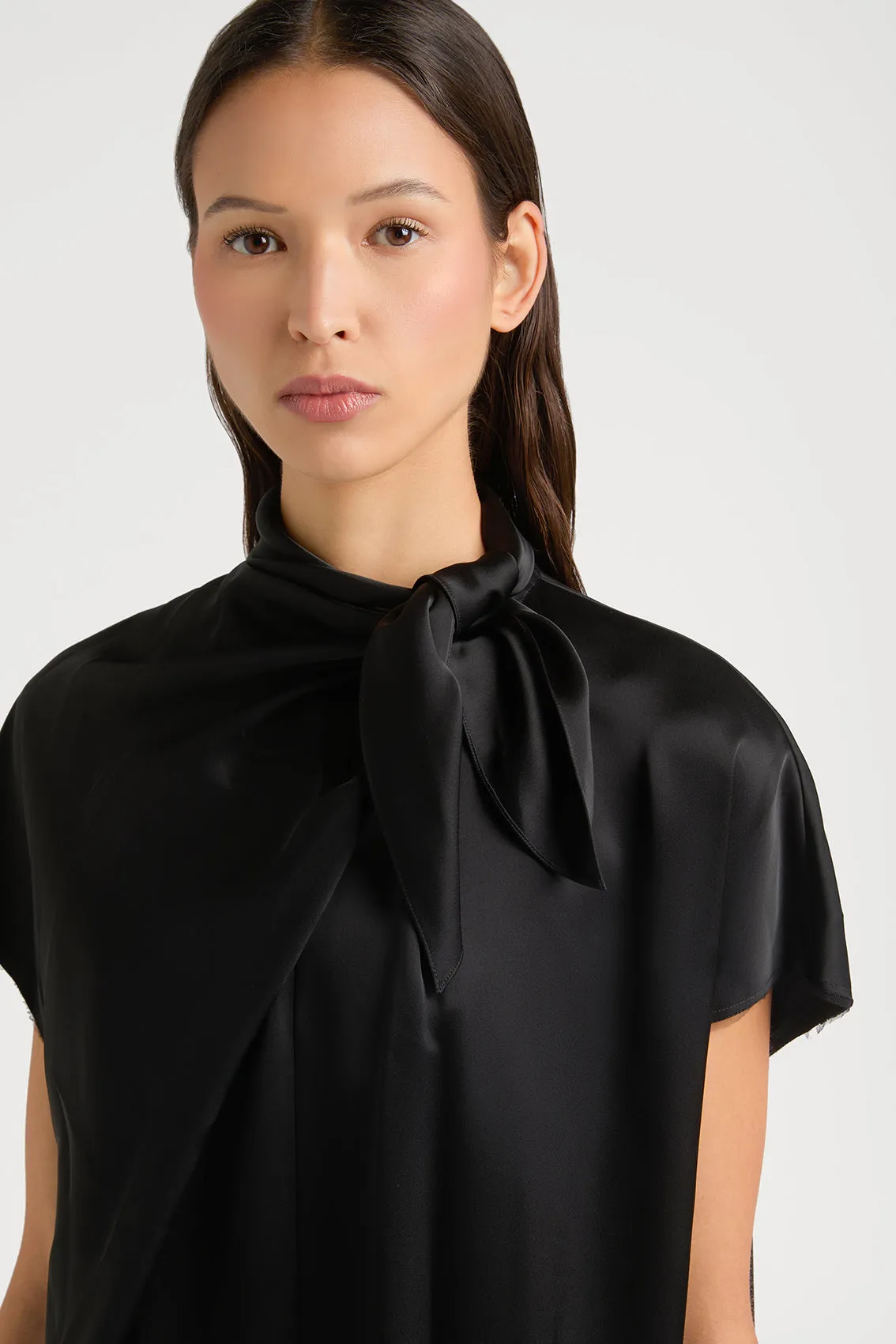EFFORTLESS ELEGANCE - RIBBON TIE COLLAR DRESS